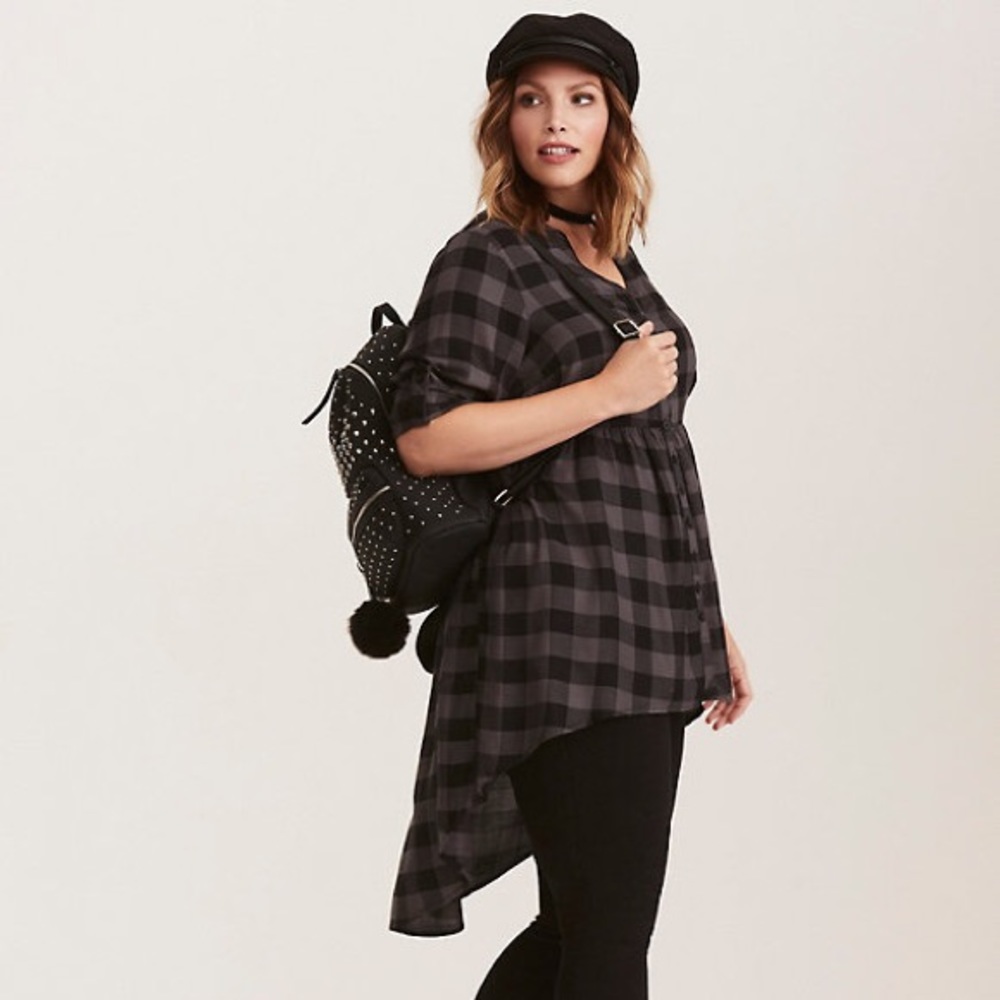 Torrid plaid hi-lo tunic